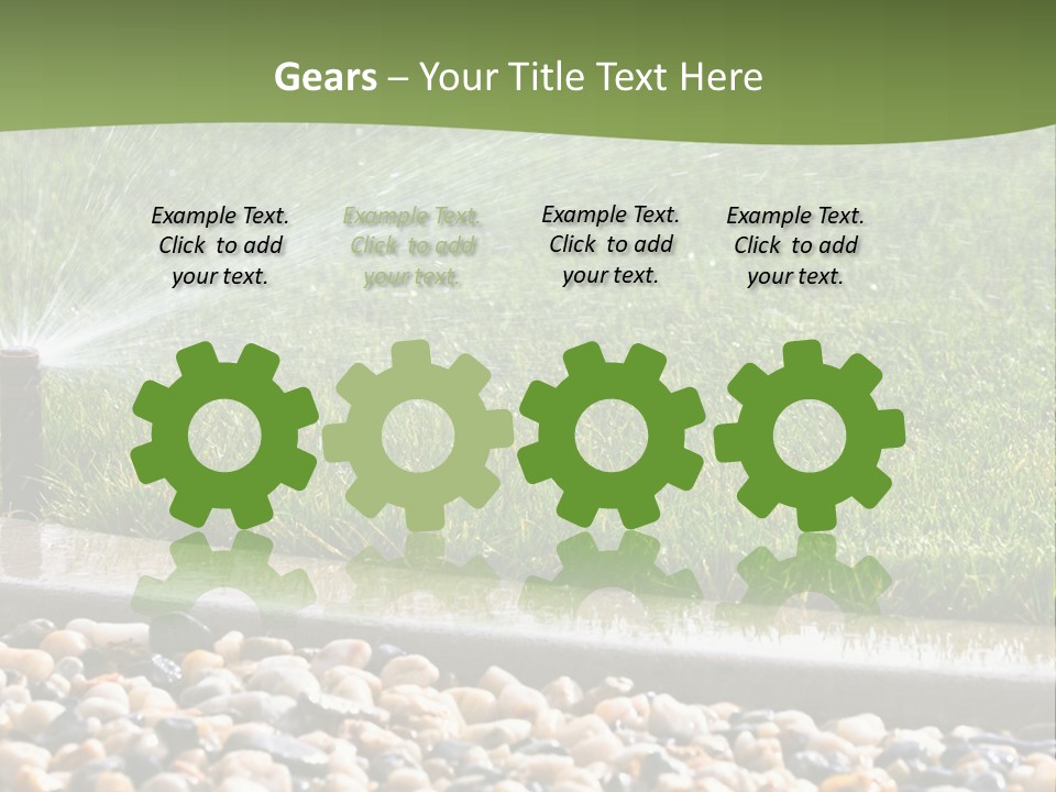A Sprinkle Is Spraying Water On A Lawn PowerPoint Template