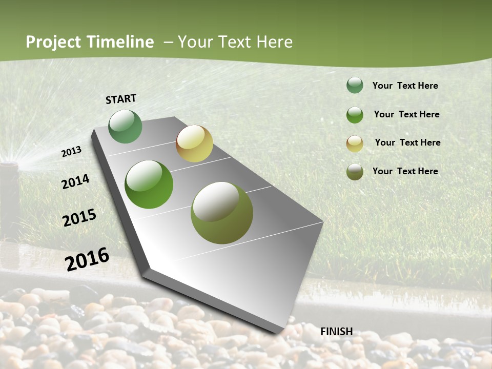 A Sprinkle Is Spraying Water On A Lawn PowerPoint Template