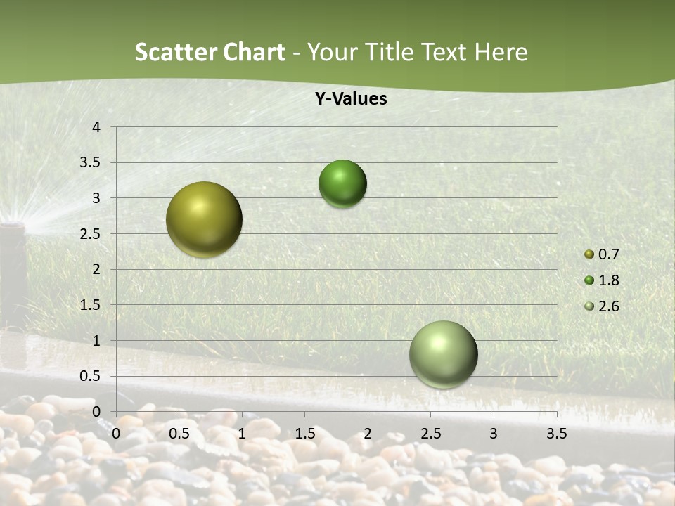 A Sprinkle Is Spraying Water On A Lawn PowerPoint Template