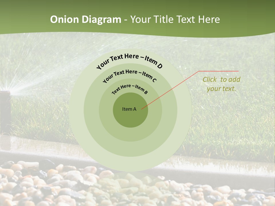 A Sprinkle Is Spraying Water On A Lawn PowerPoint Template