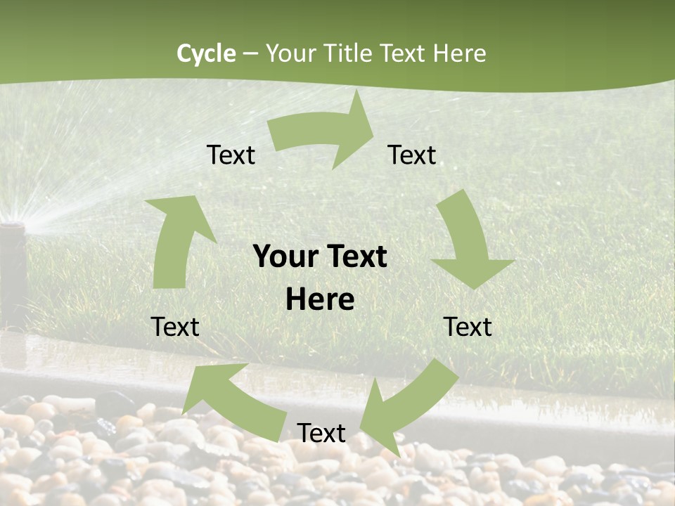 A Sprinkle Is Spraying Water On A Lawn PowerPoint Template