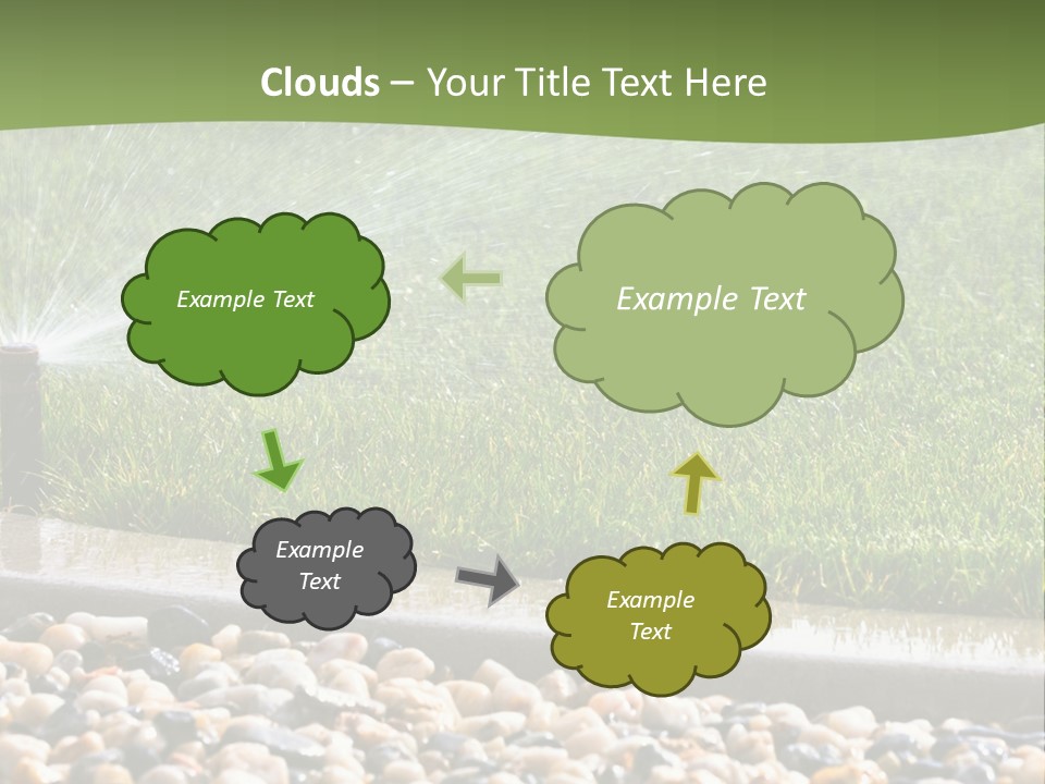 A Sprinkle Is Spraying Water On A Lawn PowerPoint Template
