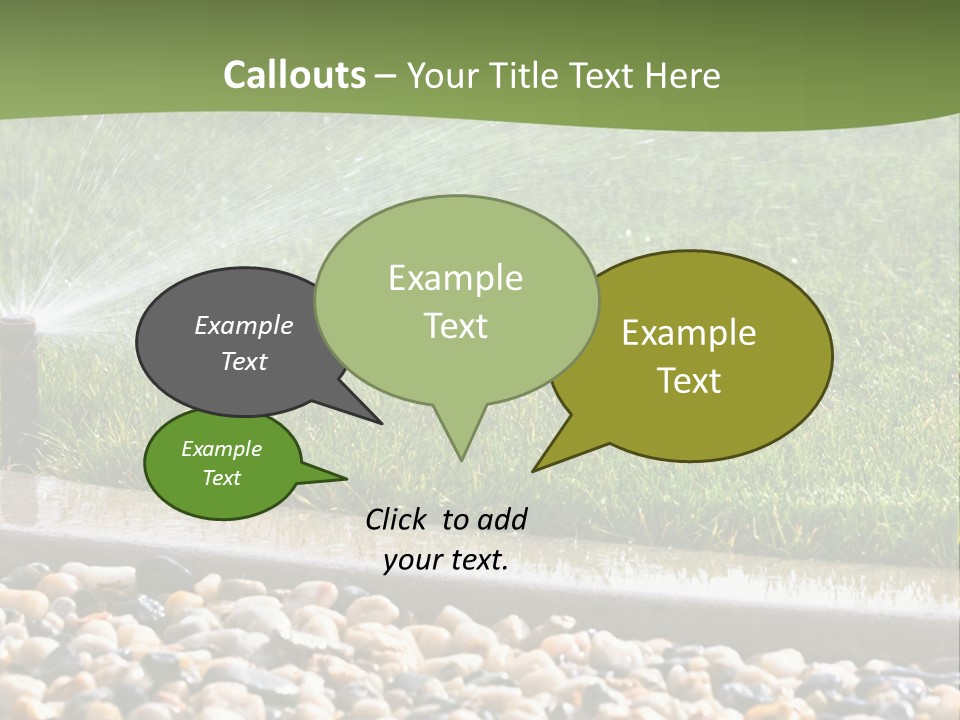 A Sprinkle Is Spraying Water On A Lawn PowerPoint Template