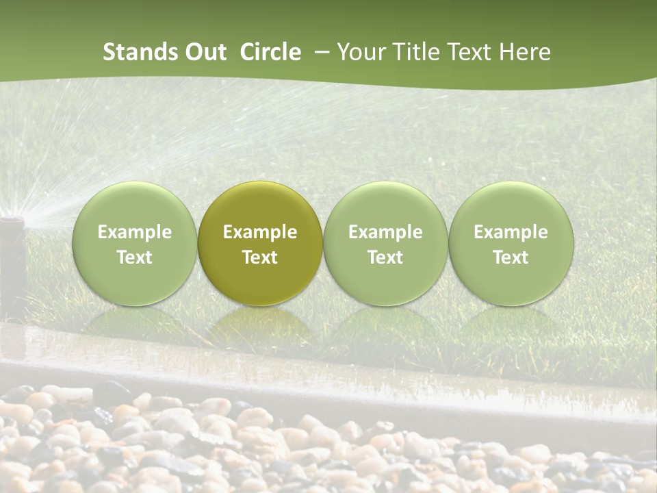 A Sprinkle Is Spraying Water On A Lawn PowerPoint Template