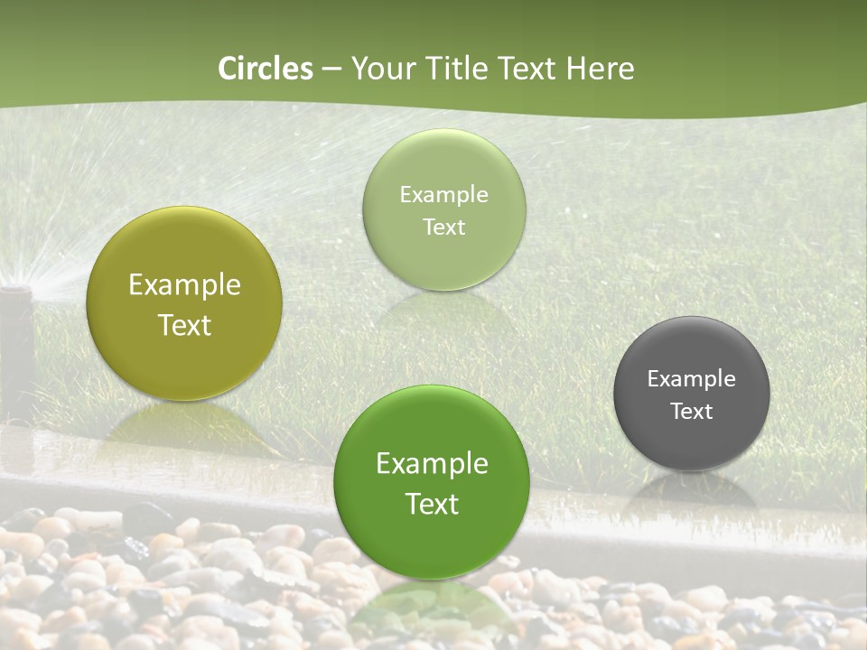 A Sprinkle Is Spraying Water On A Lawn PowerPoint Template