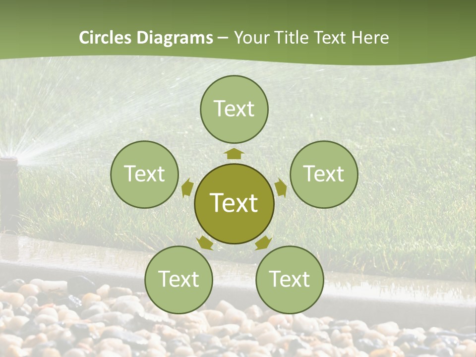 A Sprinkle Is Spraying Water On A Lawn PowerPoint Template