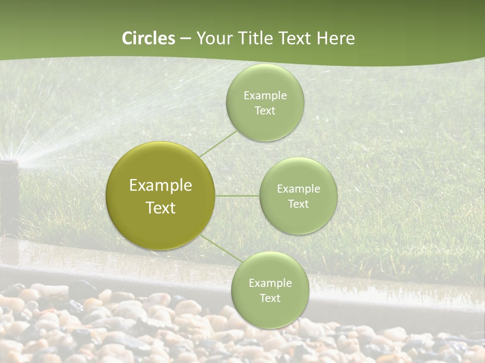 A Sprinkle Is Spraying Water On A Lawn PowerPoint Template