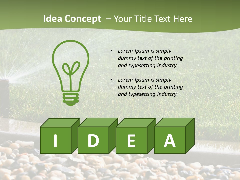 A Sprinkle Is Spraying Water On A Lawn PowerPoint Template