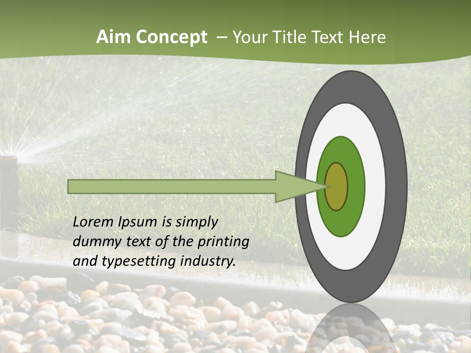 A Sprinkle Is Spraying Water On A Lawn PowerPoint Template