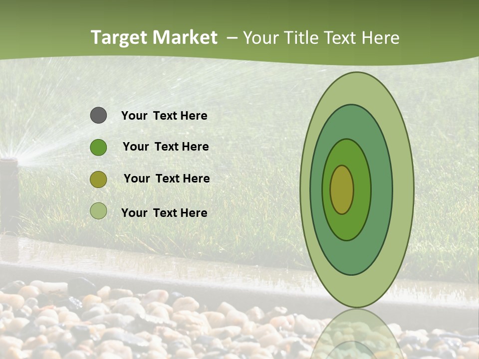 A Sprinkle Is Spraying Water On A Lawn PowerPoint Template