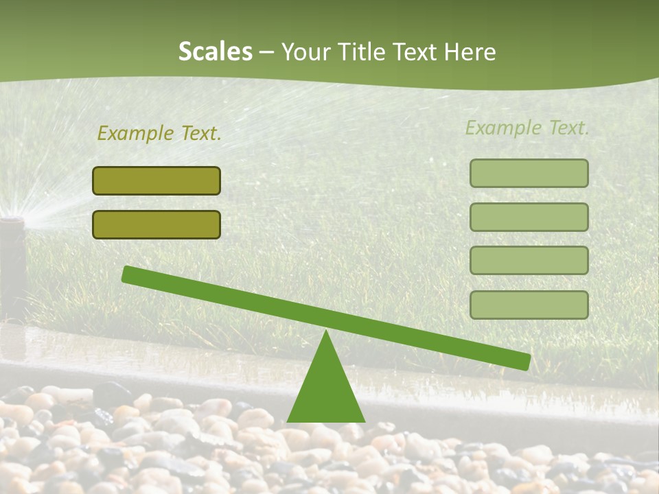 A Sprinkle Is Spraying Water On A Lawn PowerPoint Template
