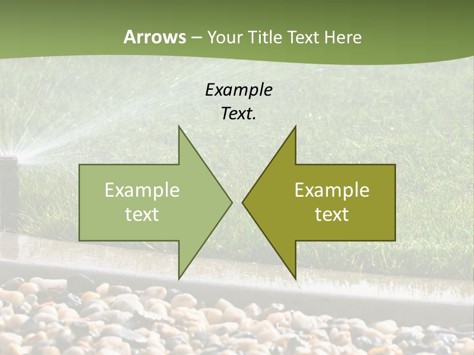 A Sprinkle Is Spraying Water On A Lawn PowerPoint Template