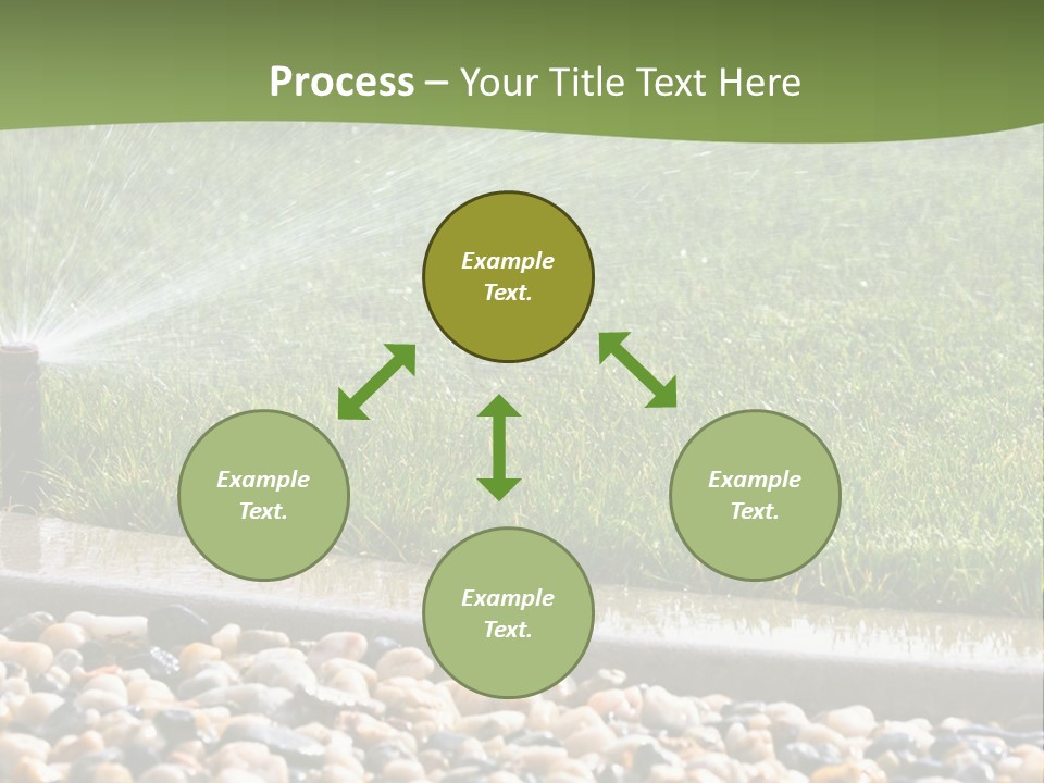 A Sprinkle Is Spraying Water On A Lawn PowerPoint Template
