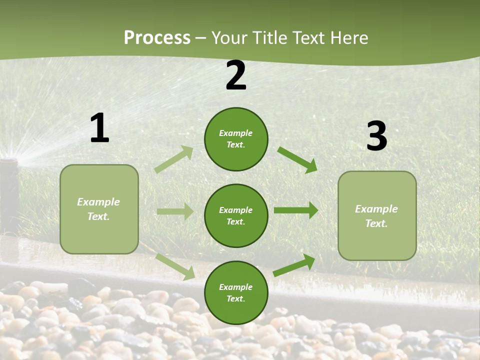 A Sprinkle Is Spraying Water On A Lawn PowerPoint Template