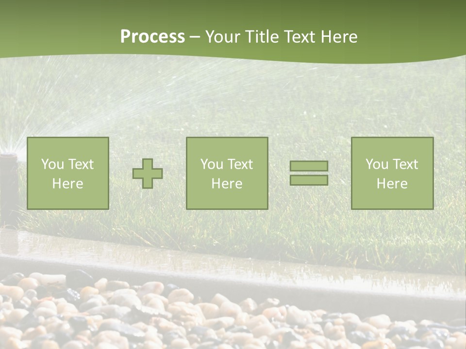 A Sprinkle Is Spraying Water On A Lawn PowerPoint Template