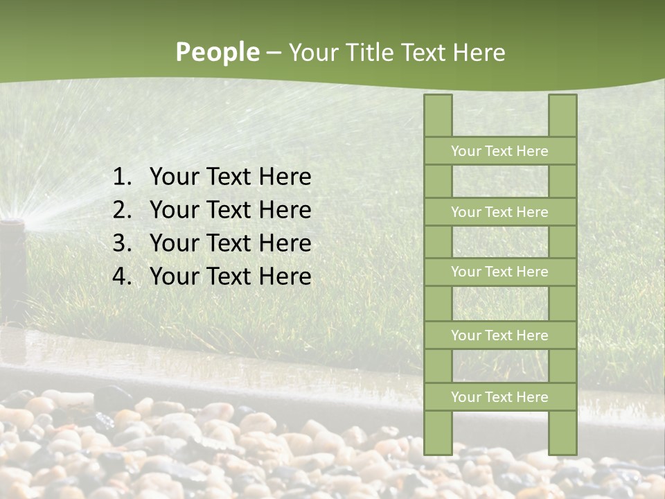 A Sprinkle Is Spraying Water On A Lawn PowerPoint Template