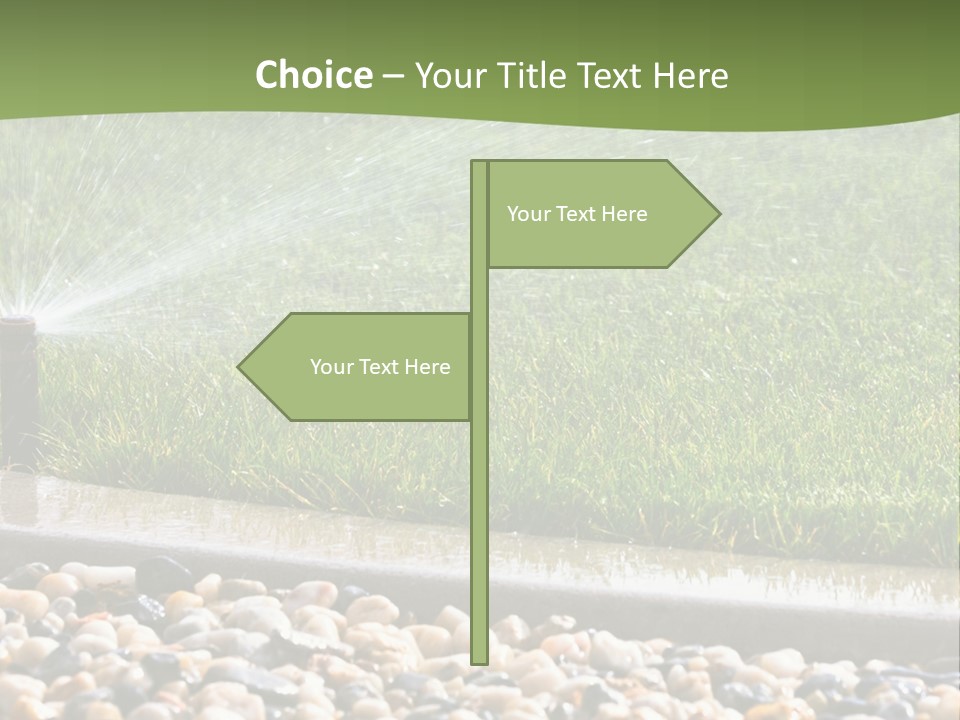 A Sprinkle Is Spraying Water On A Lawn PowerPoint Template