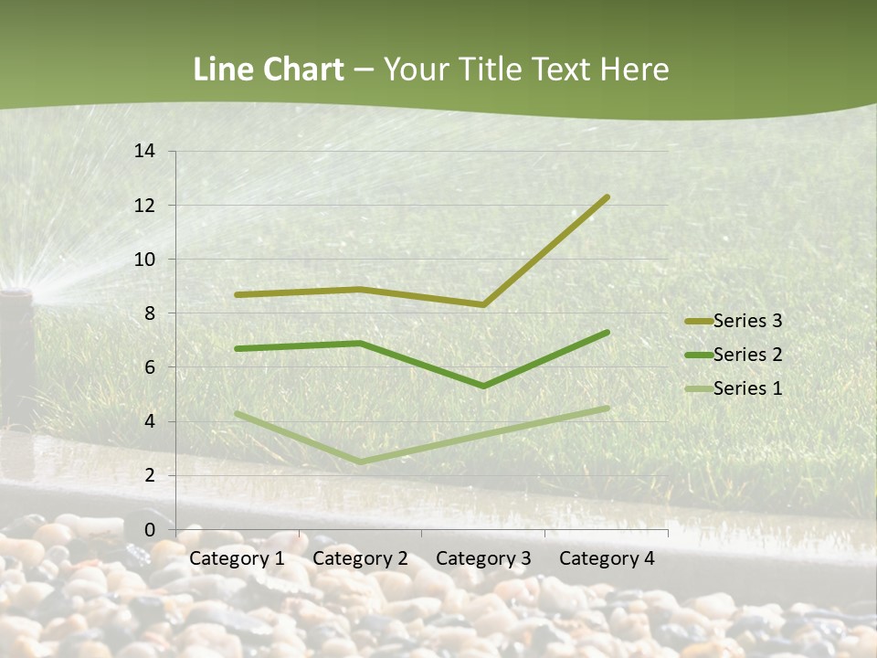 A Sprinkle Is Spraying Water On A Lawn PowerPoint Template