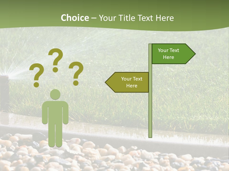 A Sprinkle Is Spraying Water On A Lawn PowerPoint Template