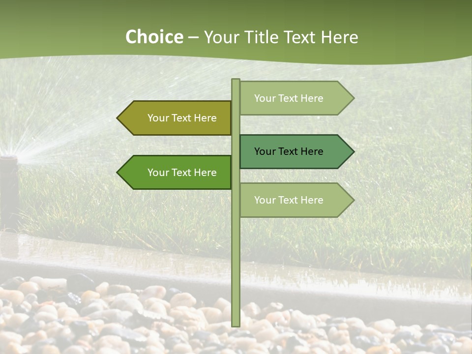 A Sprinkle Is Spraying Water On A Lawn PowerPoint Template