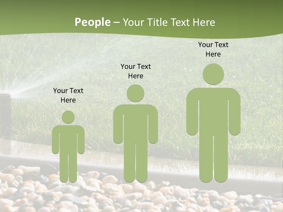 A Sprinkle Is Spraying Water On A Lawn PowerPoint Template