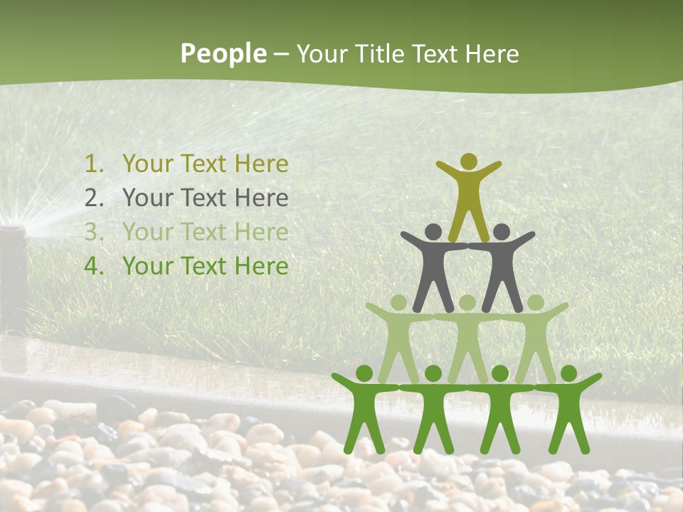 A Sprinkle Is Spraying Water On A Lawn PowerPoint Template