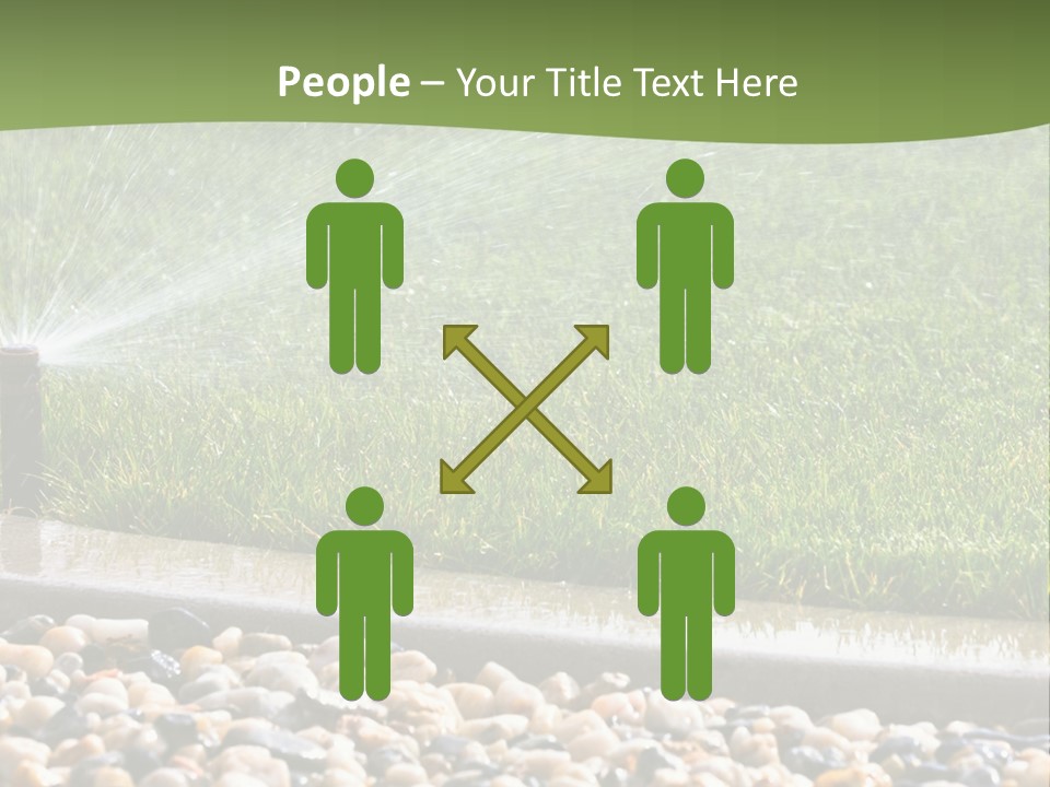 A Sprinkle Is Spraying Water On A Lawn PowerPoint Template