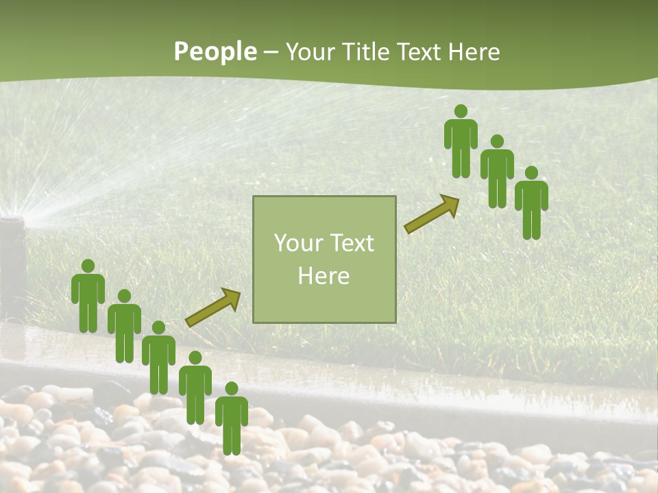 A Sprinkle Is Spraying Water On A Lawn PowerPoint Template