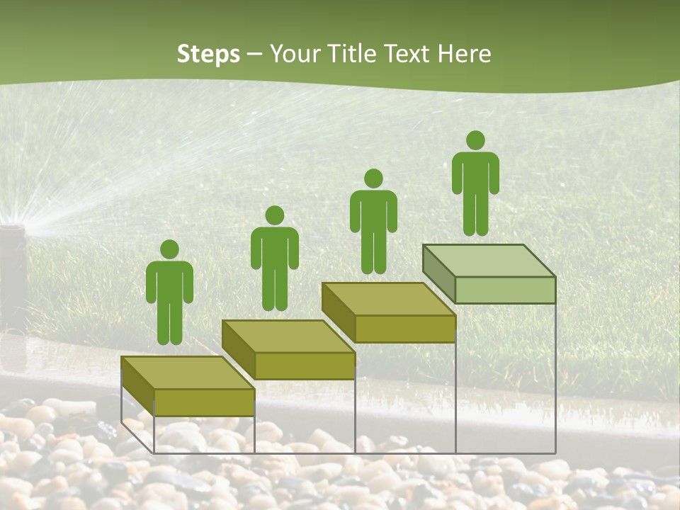 A Sprinkle Is Spraying Water On A Lawn PowerPoint Template