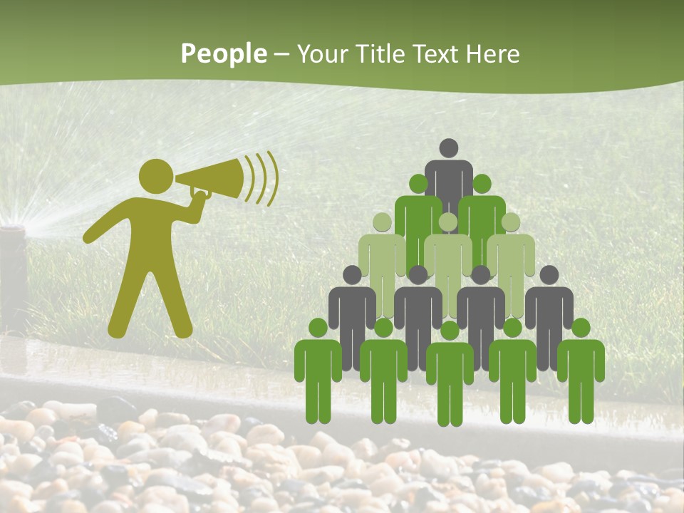 A Sprinkle Is Spraying Water On A Lawn PowerPoint Template
