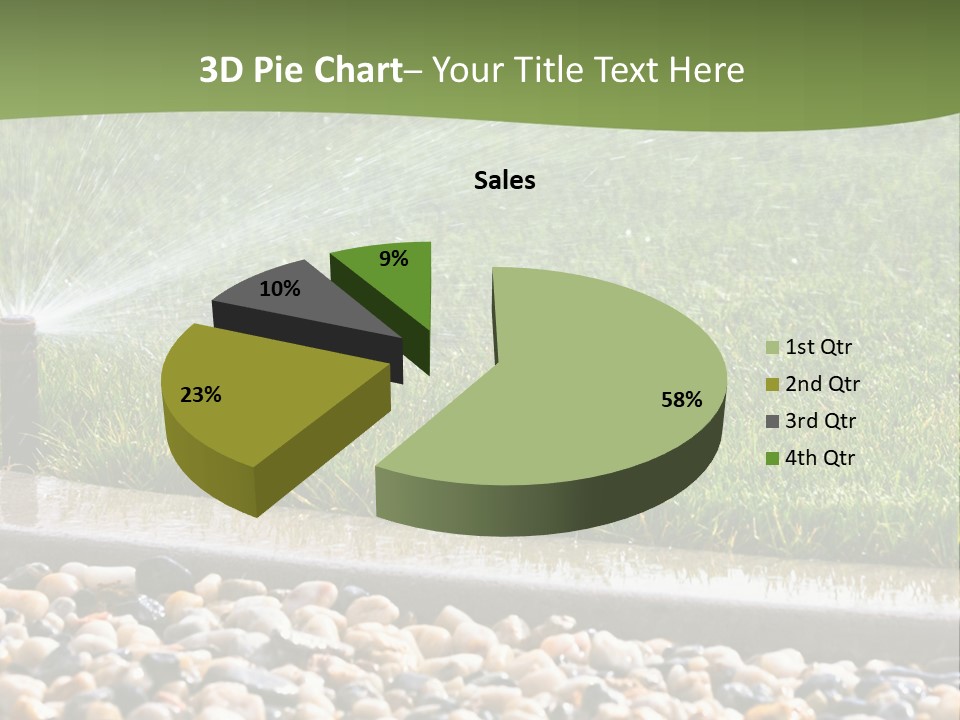 A Sprinkle Is Spraying Water On A Lawn PowerPoint Template