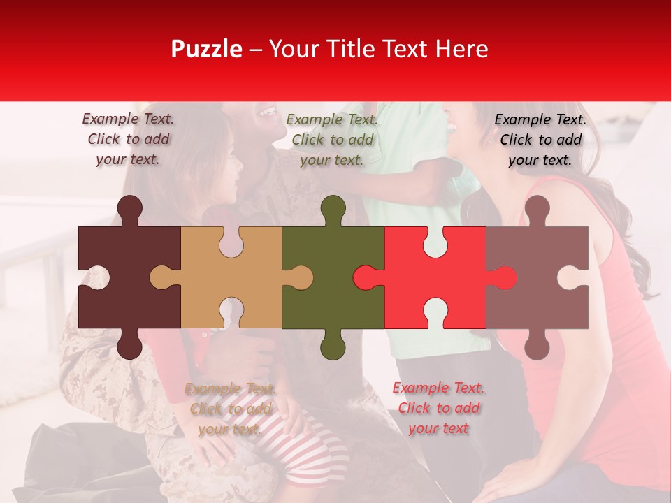 A Group Of People Standing Around Each Other PowerPoint Template