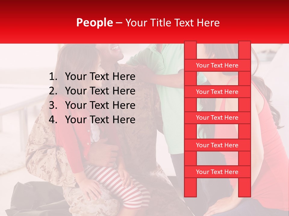 A Group Of People Standing Around Each Other PowerPoint Template
