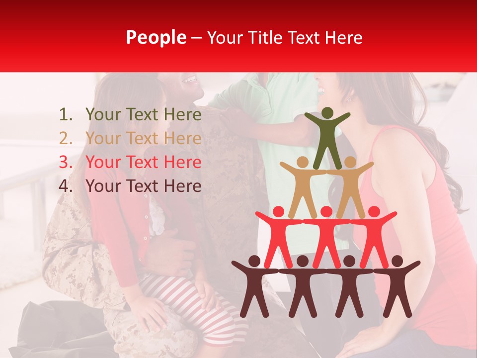 A Group Of People Standing Around Each Other PowerPoint Template