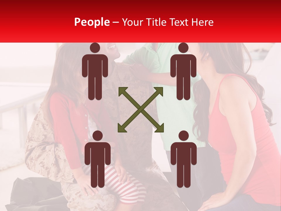 A Group Of People Standing Around Each Other PowerPoint Template