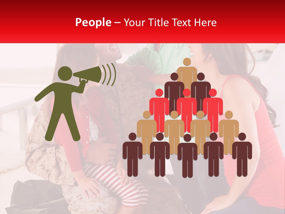 A Group Of People Standing Around Each Other PowerPoint Template