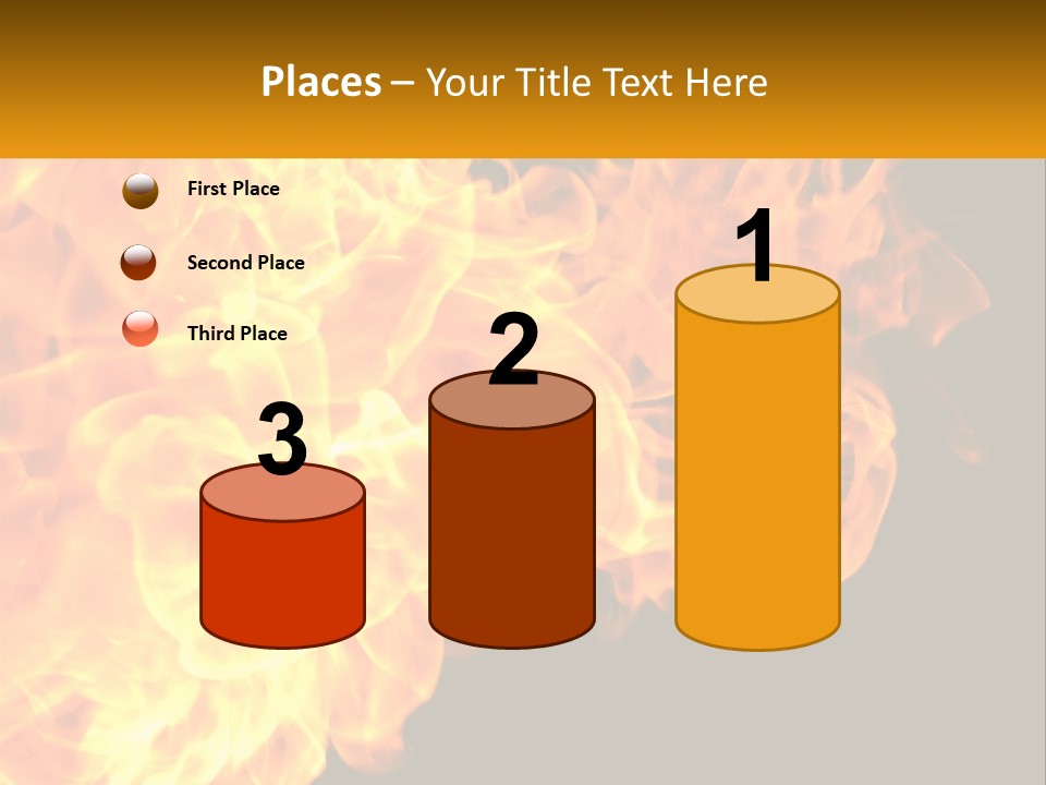 A Bunch Of Fire Flames With A Black Background PowerPoint Template