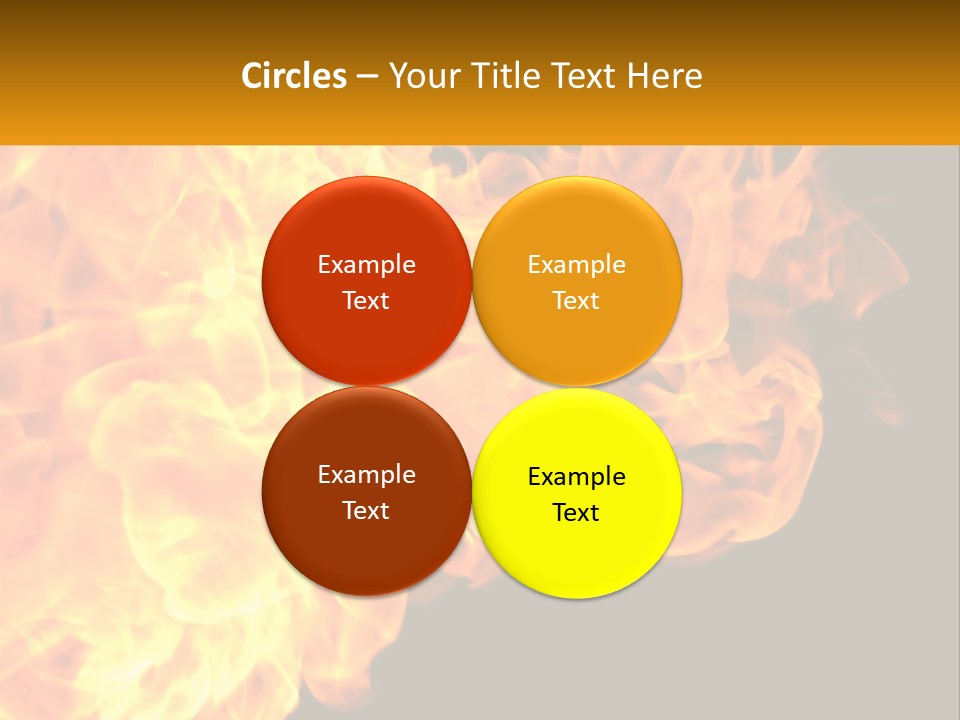 A Bunch Of Fire Flames With A Black Background PowerPoint Template