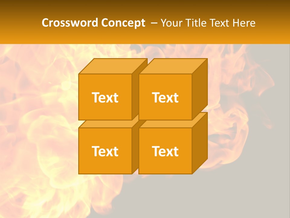 A Bunch Of Fire Flames With A Black Background PowerPoint Template