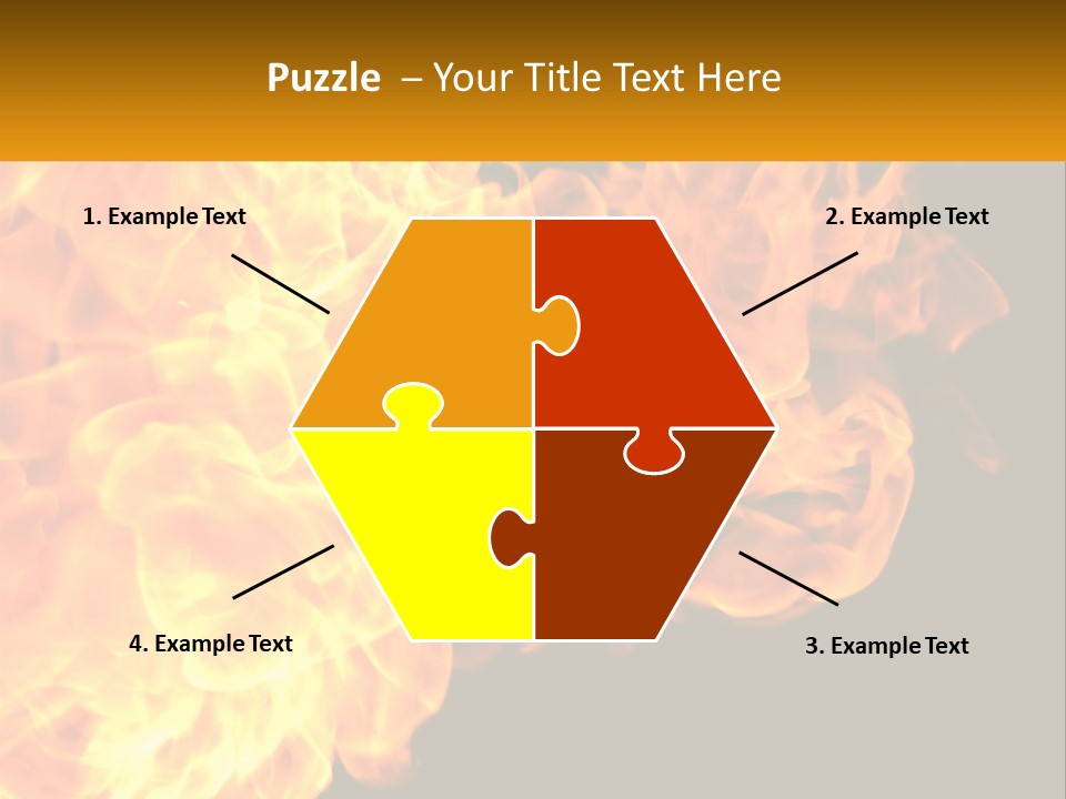 A Bunch Of Fire Flames With A Black Background PowerPoint Template