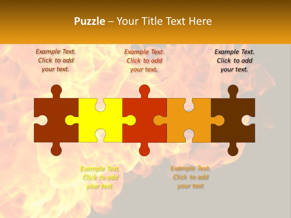 A Bunch Of Fire Flames With A Black Background PowerPoint Template