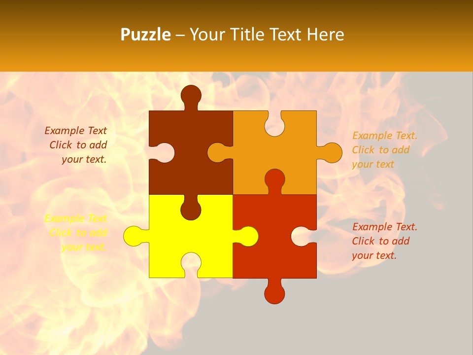 A Bunch Of Fire Flames With A Black Background PowerPoint Template