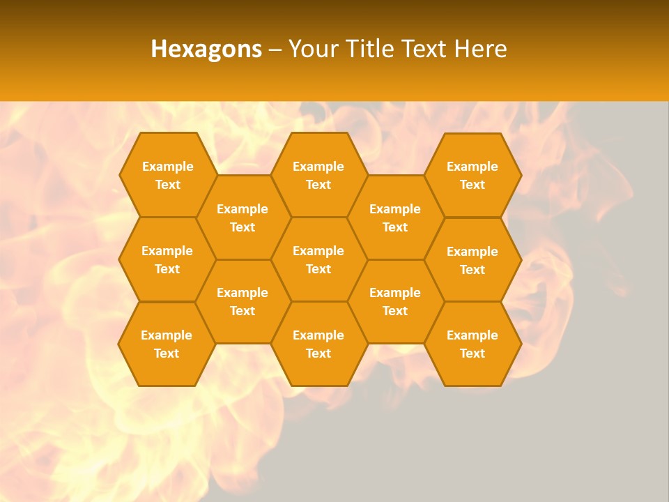A Bunch Of Fire Flames With A Black Background PowerPoint Template
