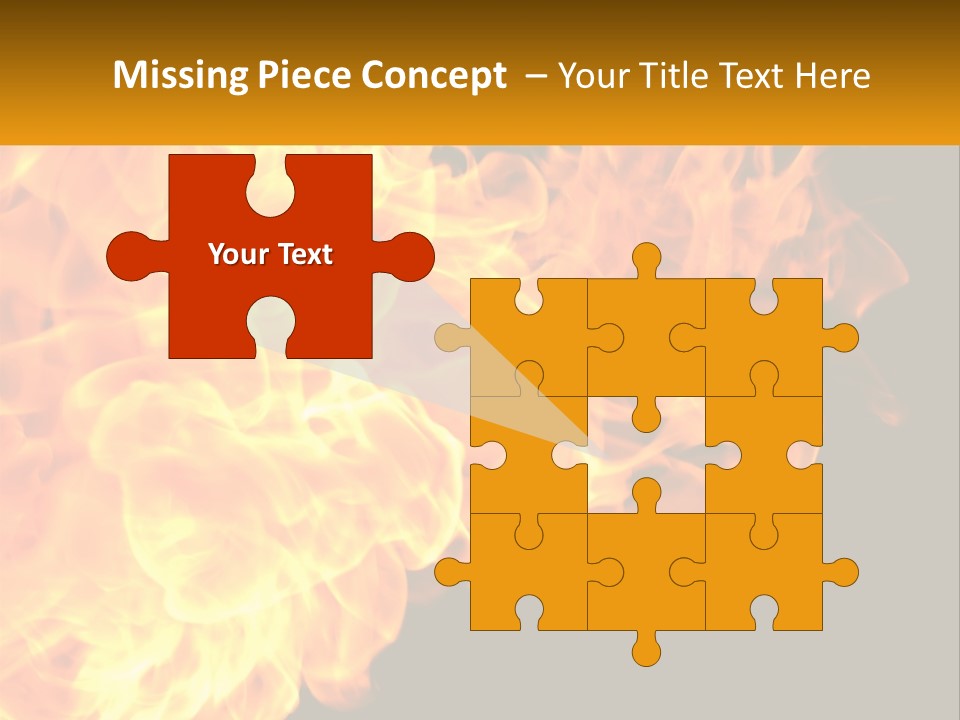A Bunch Of Fire Flames With A Black Background PowerPoint Template
