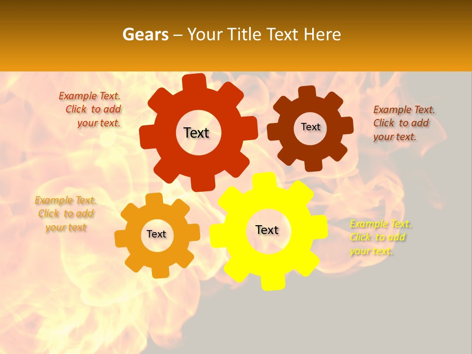 A Bunch Of Fire Flames With A Black Background PowerPoint Template