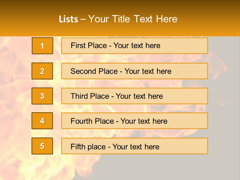 A Bunch Of Fire Flames With A Black Background PowerPoint Template