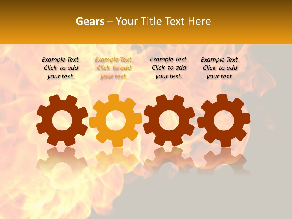 A Bunch Of Fire Flames With A Black Background PowerPoint Template