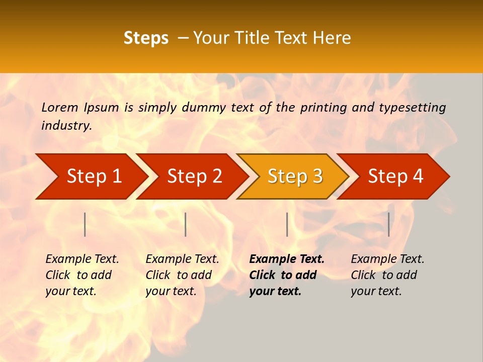 A Bunch Of Fire Flames With A Black Background PowerPoint Template