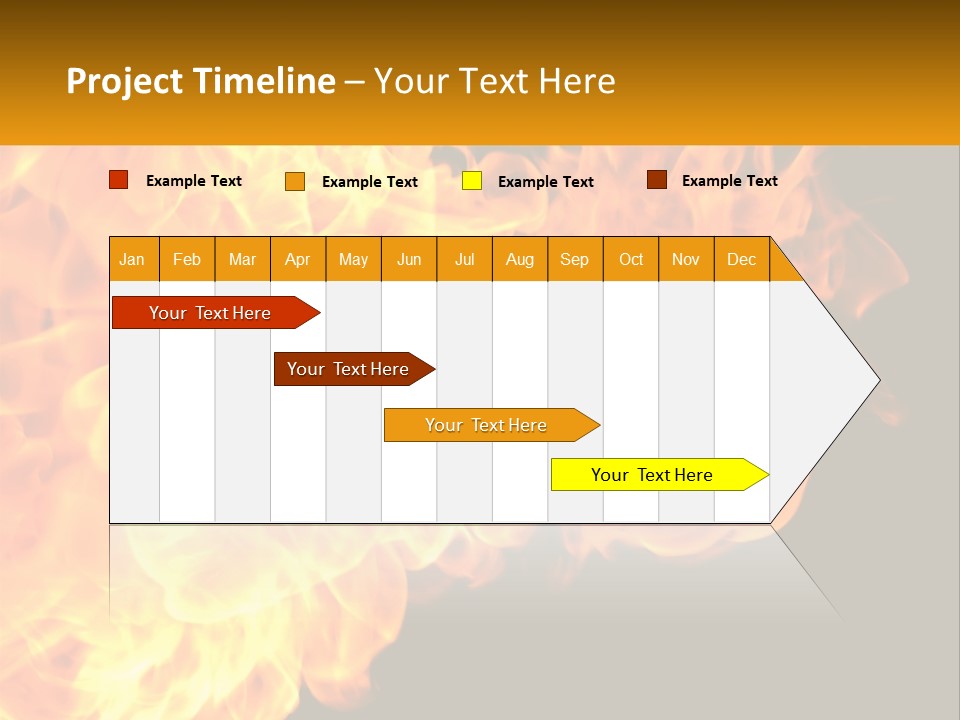 A Bunch Of Fire Flames With A Black Background PowerPoint Template