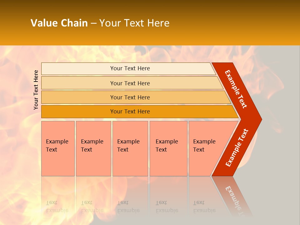 A Bunch Of Fire Flames With A Black Background PowerPoint Template